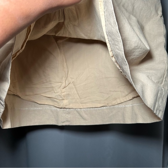 J. Crew Tan Button-Down Light Academia Flared Linen Blend Mini Skirt Size 12 - Picture 4 of 13